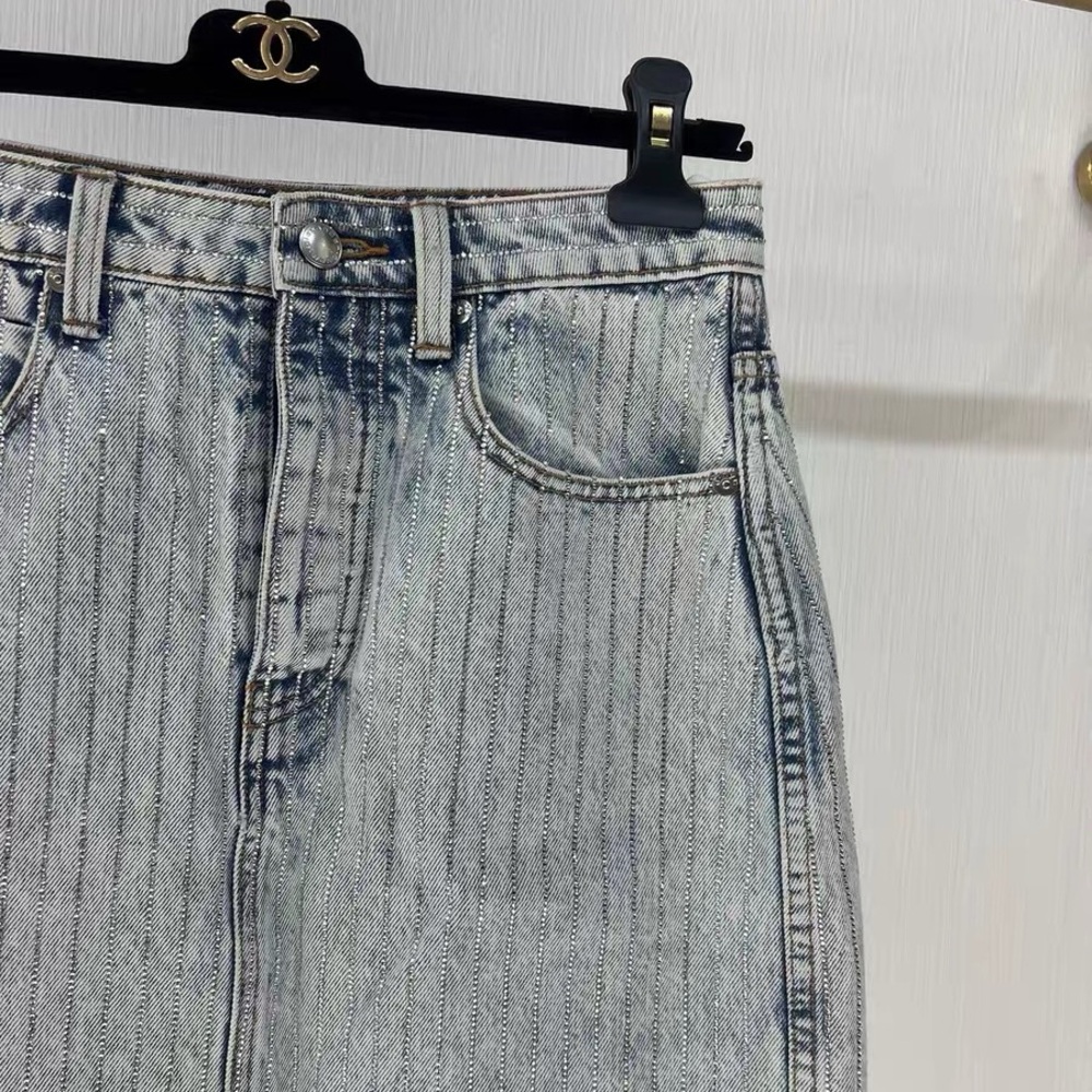 🚩steal authentic Alexander Wang Light Blue Denim Pencil Skirt - Picture 3 of 6